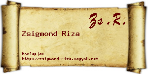 Zsigmond Riza névjegykártya